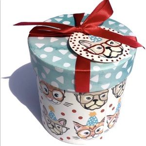 Molly & Rex Party Dogs & Cats Trinket Gift Box with Tag, Small Cylinder (12762)